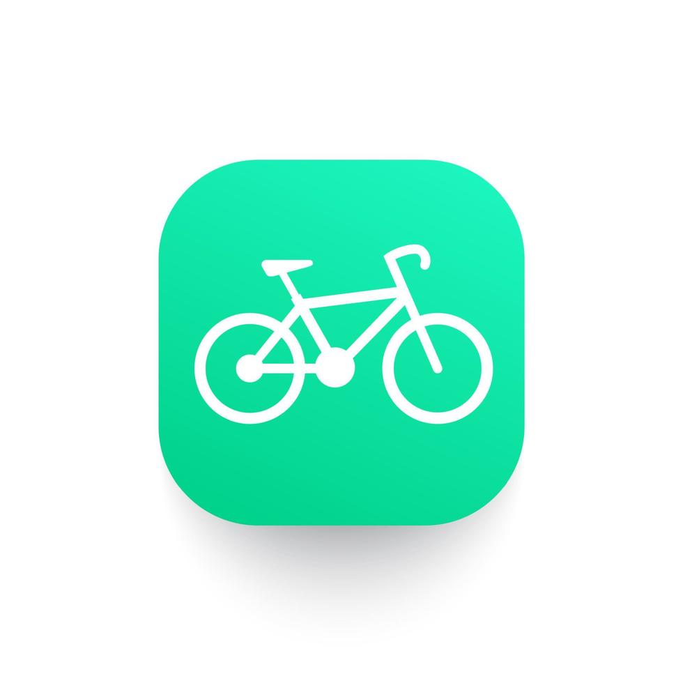 icona della bicicletta, pittogramma della bicicletta su forma verde vettore