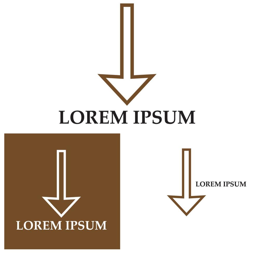 freccia parte giù vettore icona logo sullo sfondo