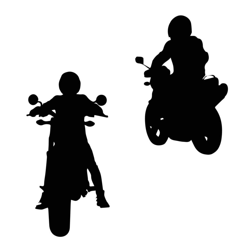 silhouette di motociclismo art vettore