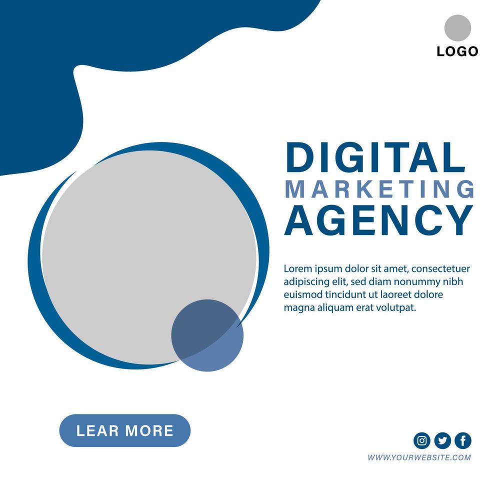 progettazione del modello di post dell'agenzia di marketing digitale vettore