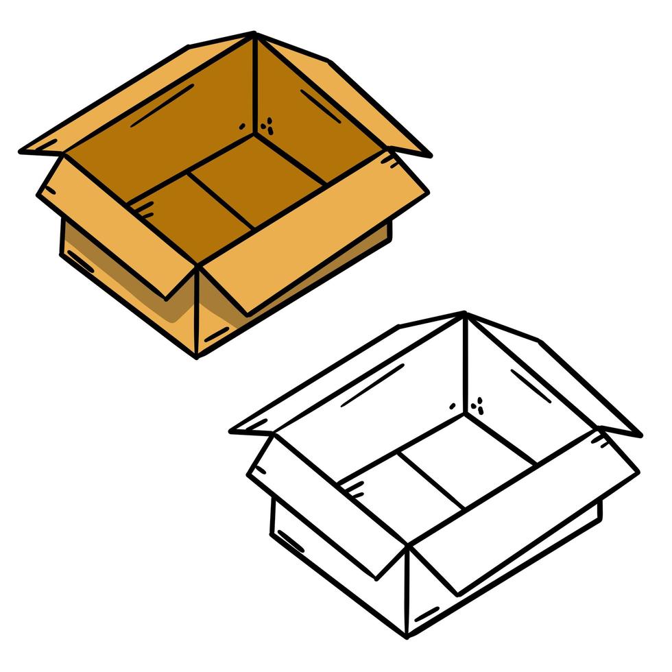 scatola. set di contenitori di cartone. vettore