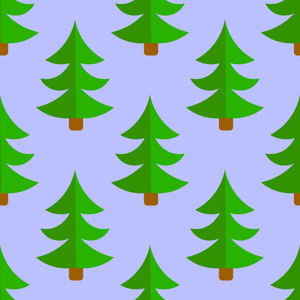albero di abete simpatico cartone animato. modello senza cuciture della foresta di conifere. sfondo del bosco invernale. vettore