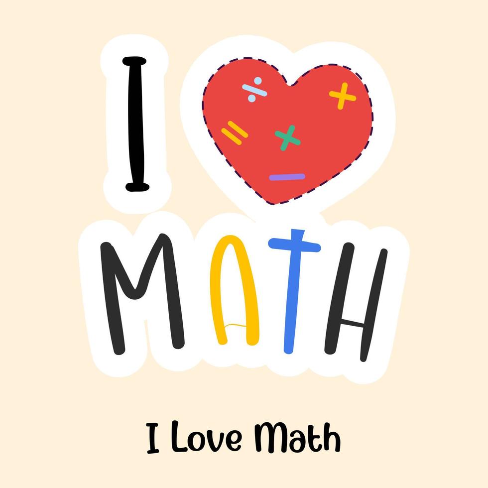 un adesivo piatto alla moda di matematica d'amore vettore