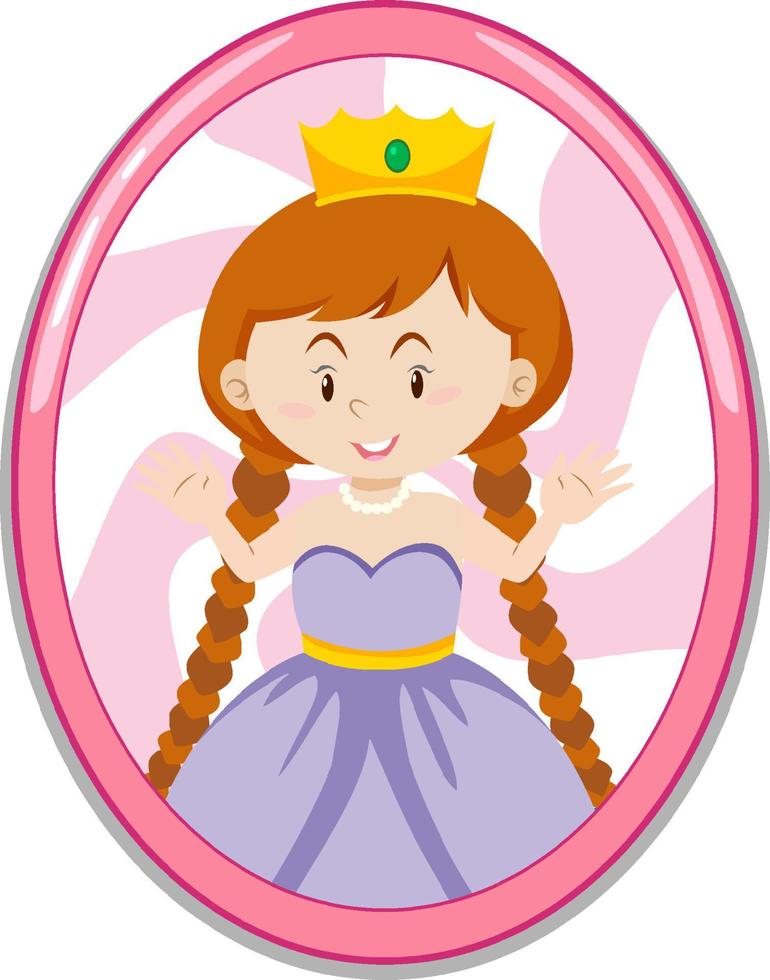 simpatico personaggio dei cartoni animati della principessa vettore