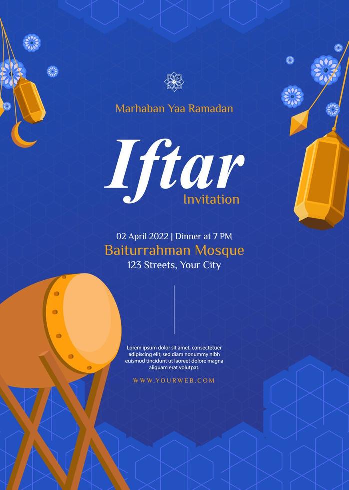 modello di poster iftar del ramadan vettore