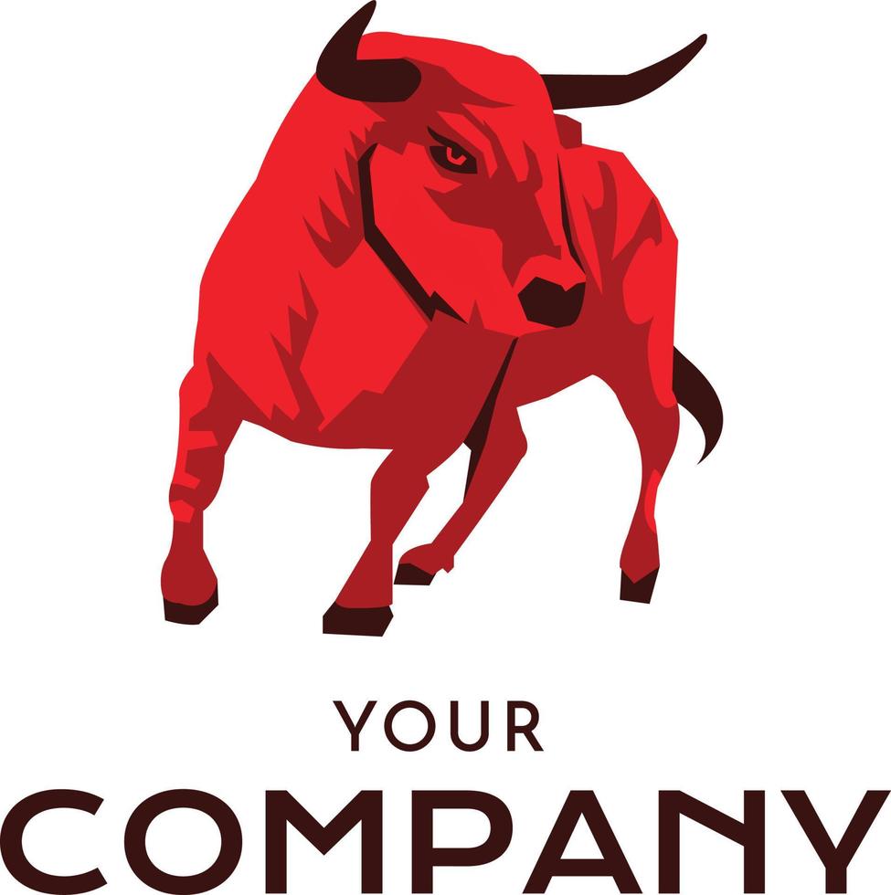 illustrazione del logo del toro in grassetto per la migliore compagnia vettore
