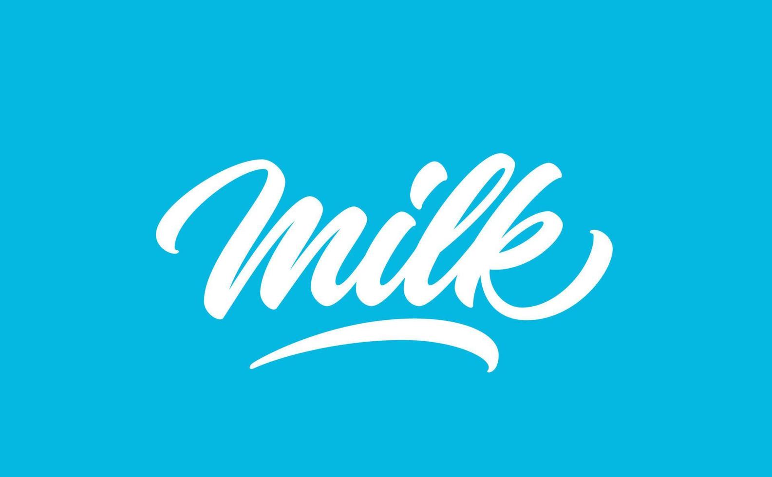 design del logo scritto a mano del latte. design moderno di lettere di calligrafia. latte, testo disegnato a mano in stile lettering. vettore