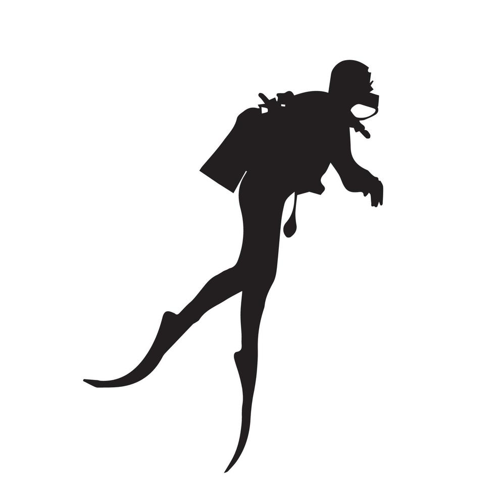 scuba diving silhouette art vettore