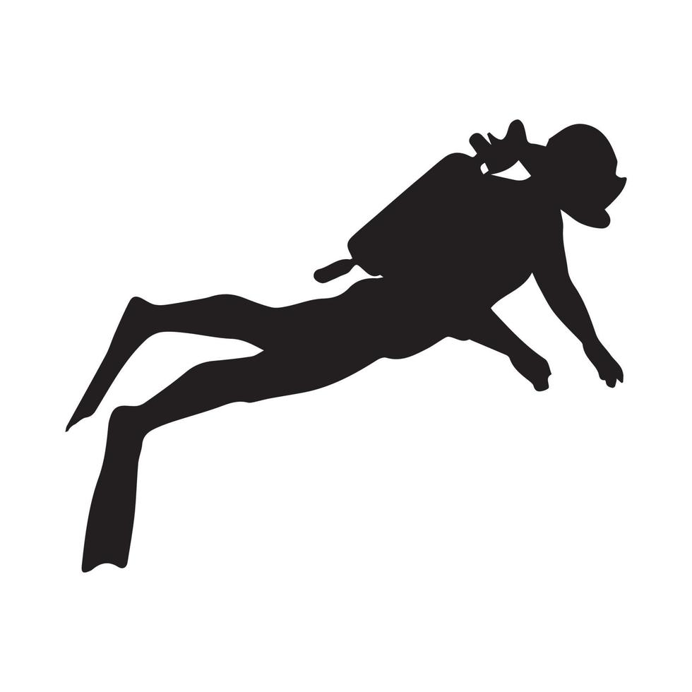 scuba diving silhouette art vettore