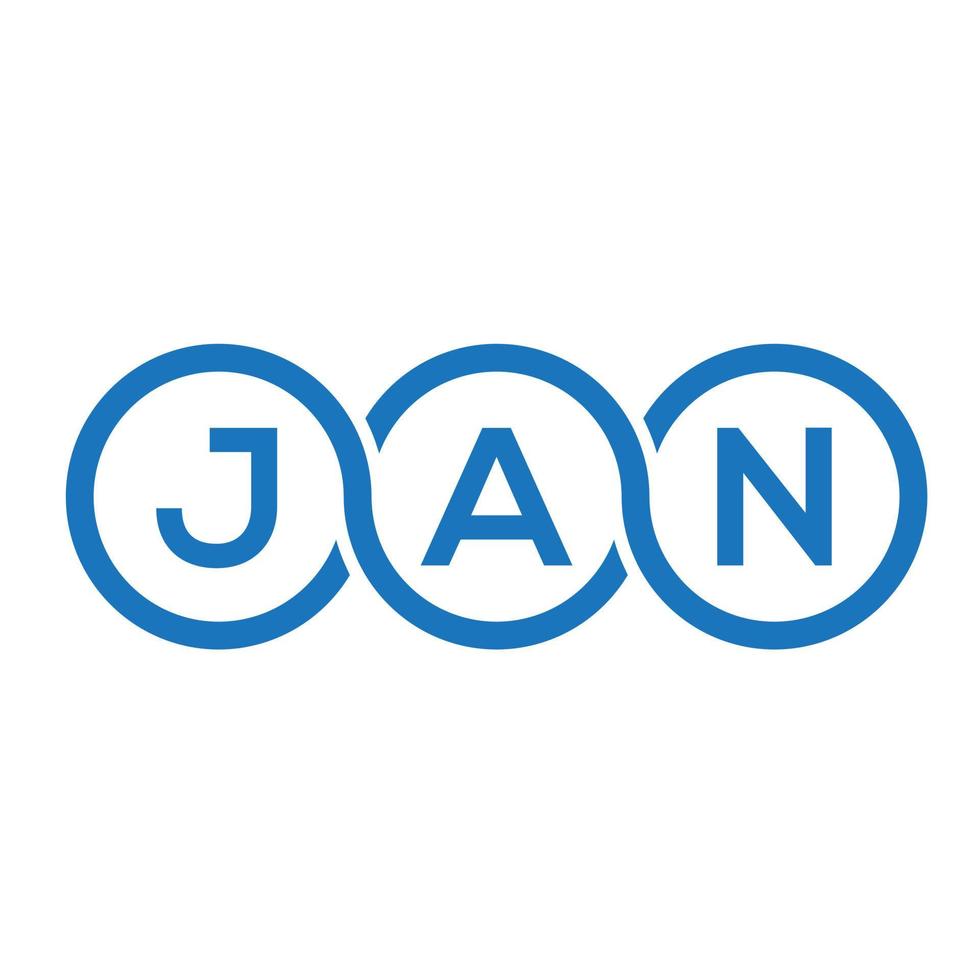 jan lettera logo design su sfondo bianco. jan creative iniziali lettera logo concept. disegno della lettera di gennaio. vettore