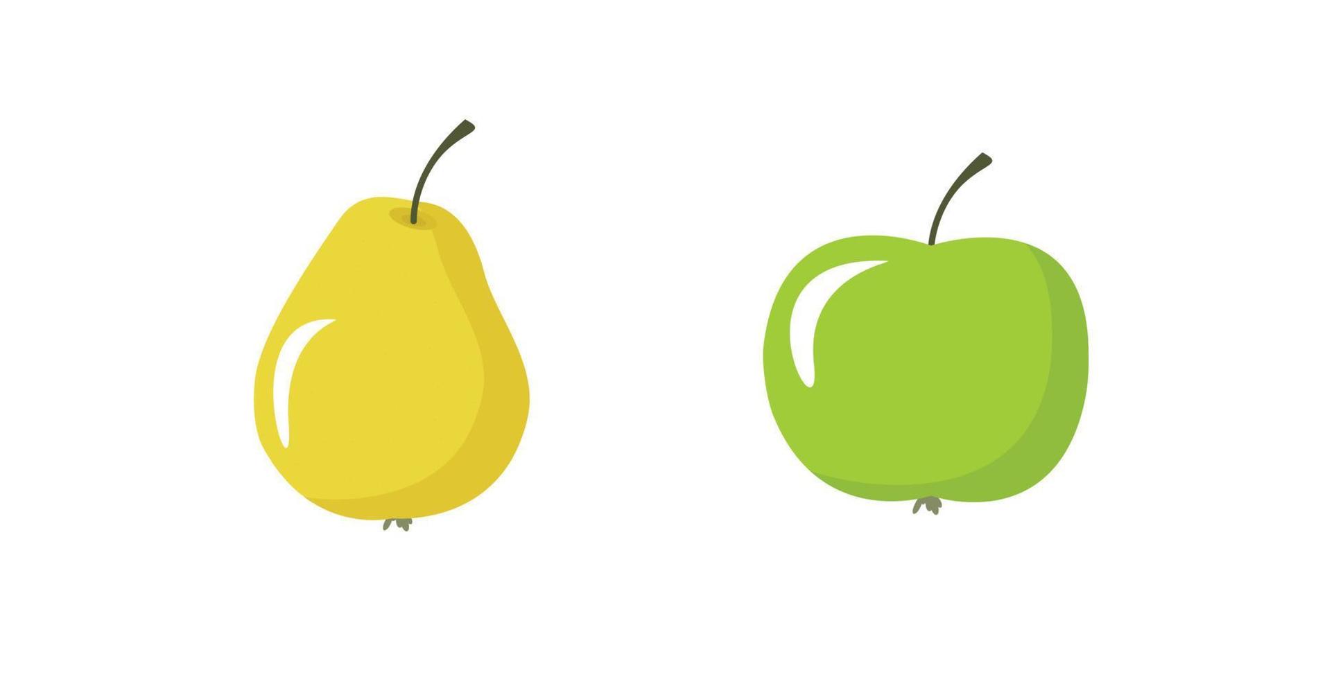 illustrazione vettoriale di mela e pera