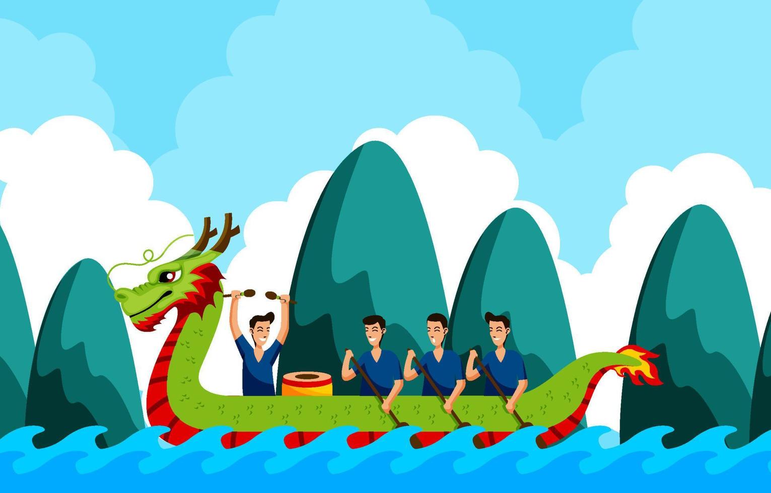 sfondo del festival della barca del drago vettore