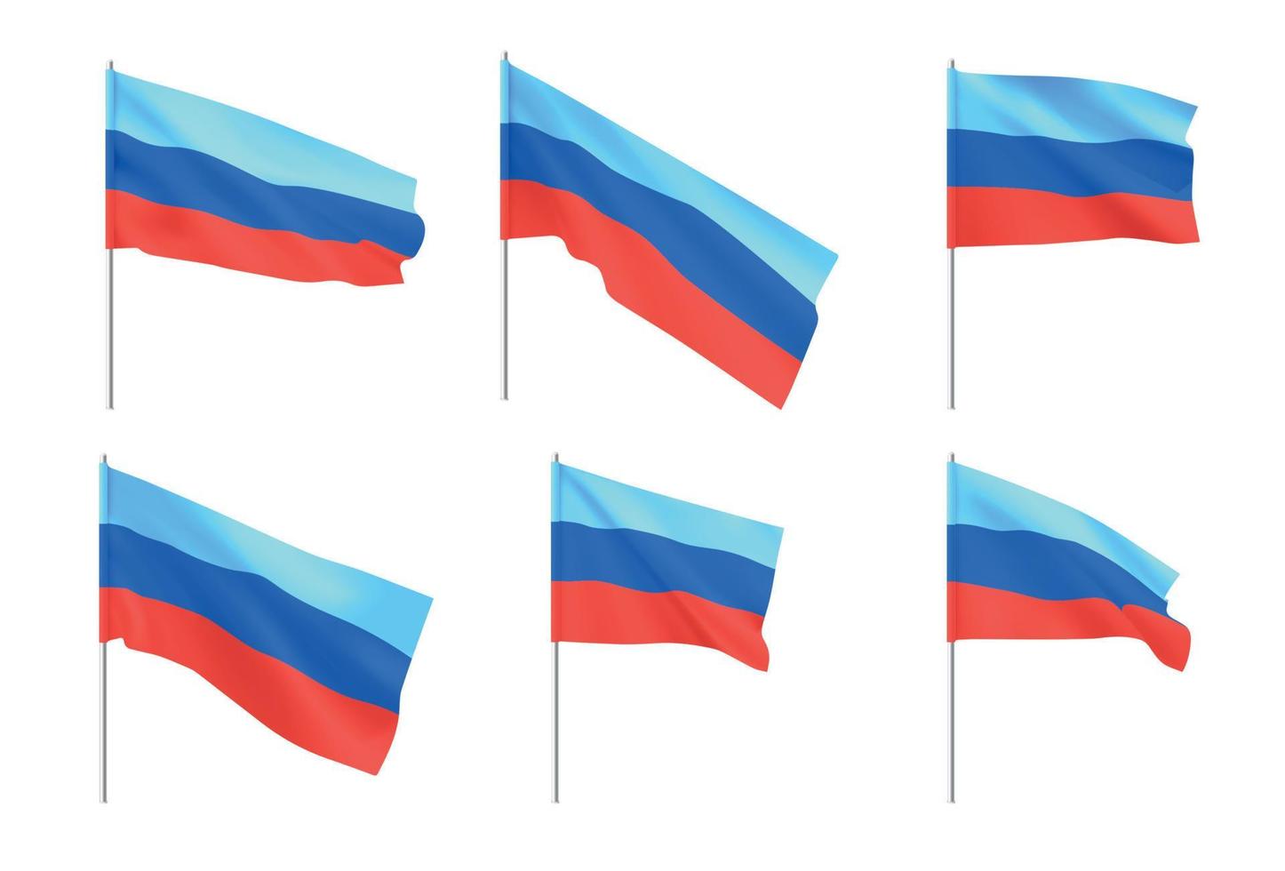 bandiere repubblica popolare di lugansk. set di bandiere nazionali realistiche repubblica popolare di lugansk. vettore