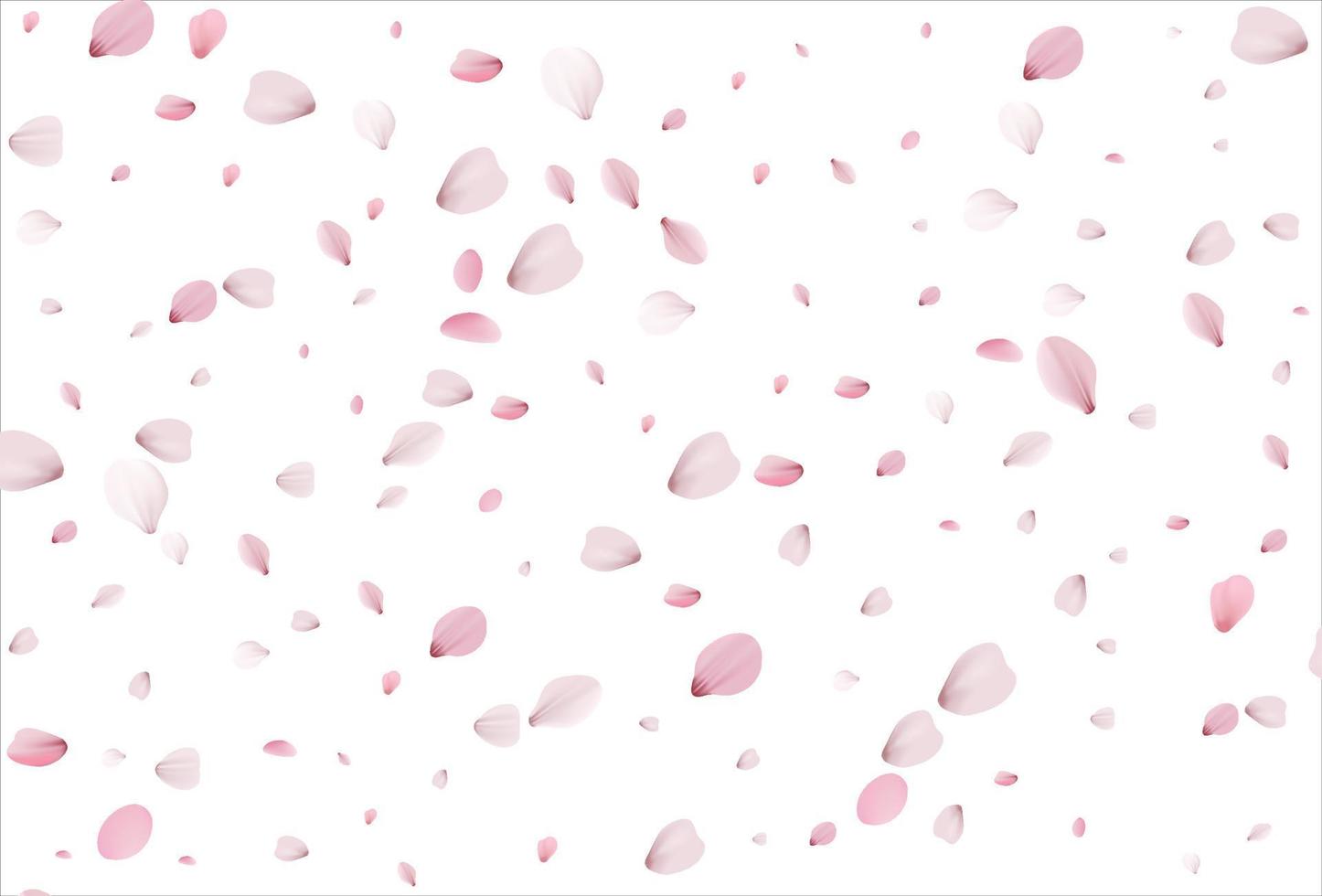 petali di sakura. sfondo di petali di ciliegio vettore