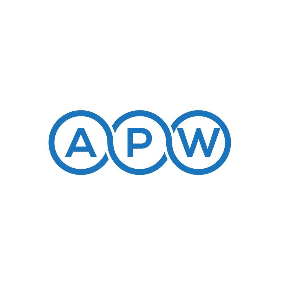 apw lettera logo design su sfondo bianco. apw creative iniziali lettera logo concept. disegno della lettera apw. vettore