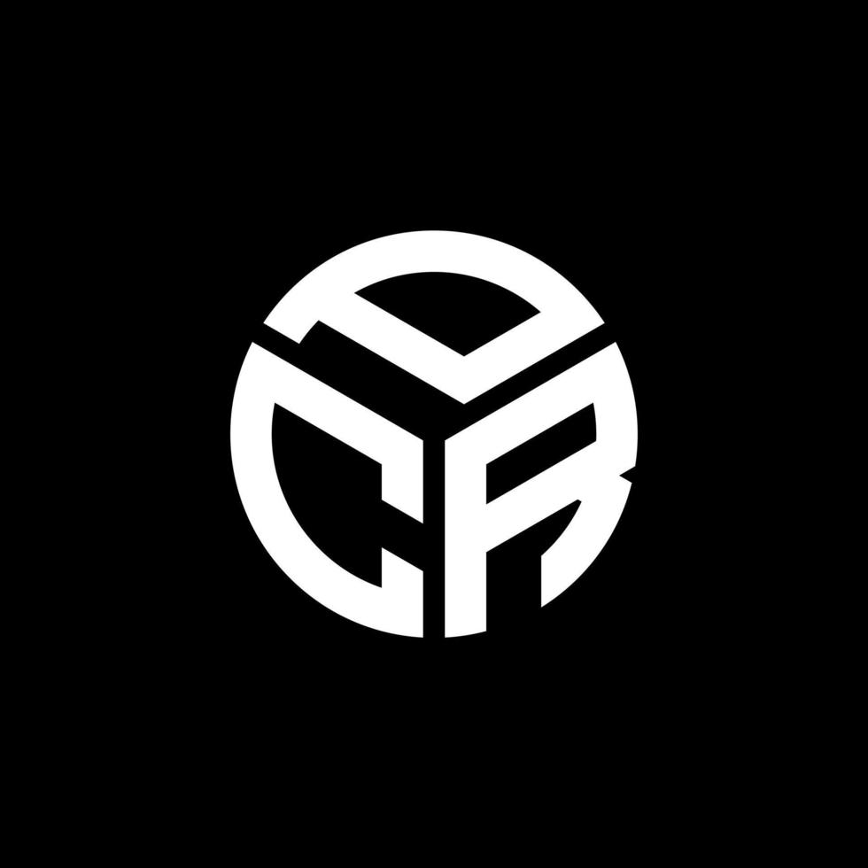design del logo della lettera pcr su sfondo nero. pcr creative iniziali lettera logo concept. disegno della lettera pcr. vettore