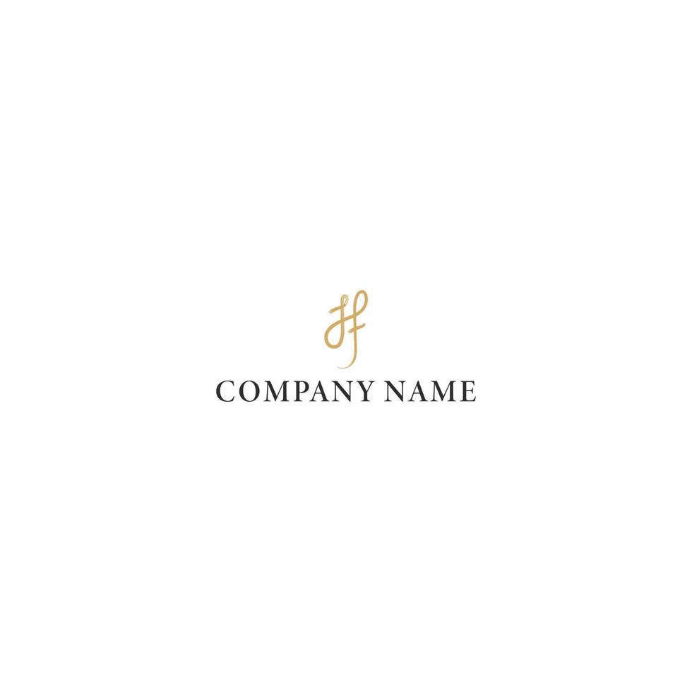 caftano logo del marchio design da una lettera iniziale astratta j e f in colore pennelli oro adatto anche per il marchio con nome iniziale jf o fj vettore