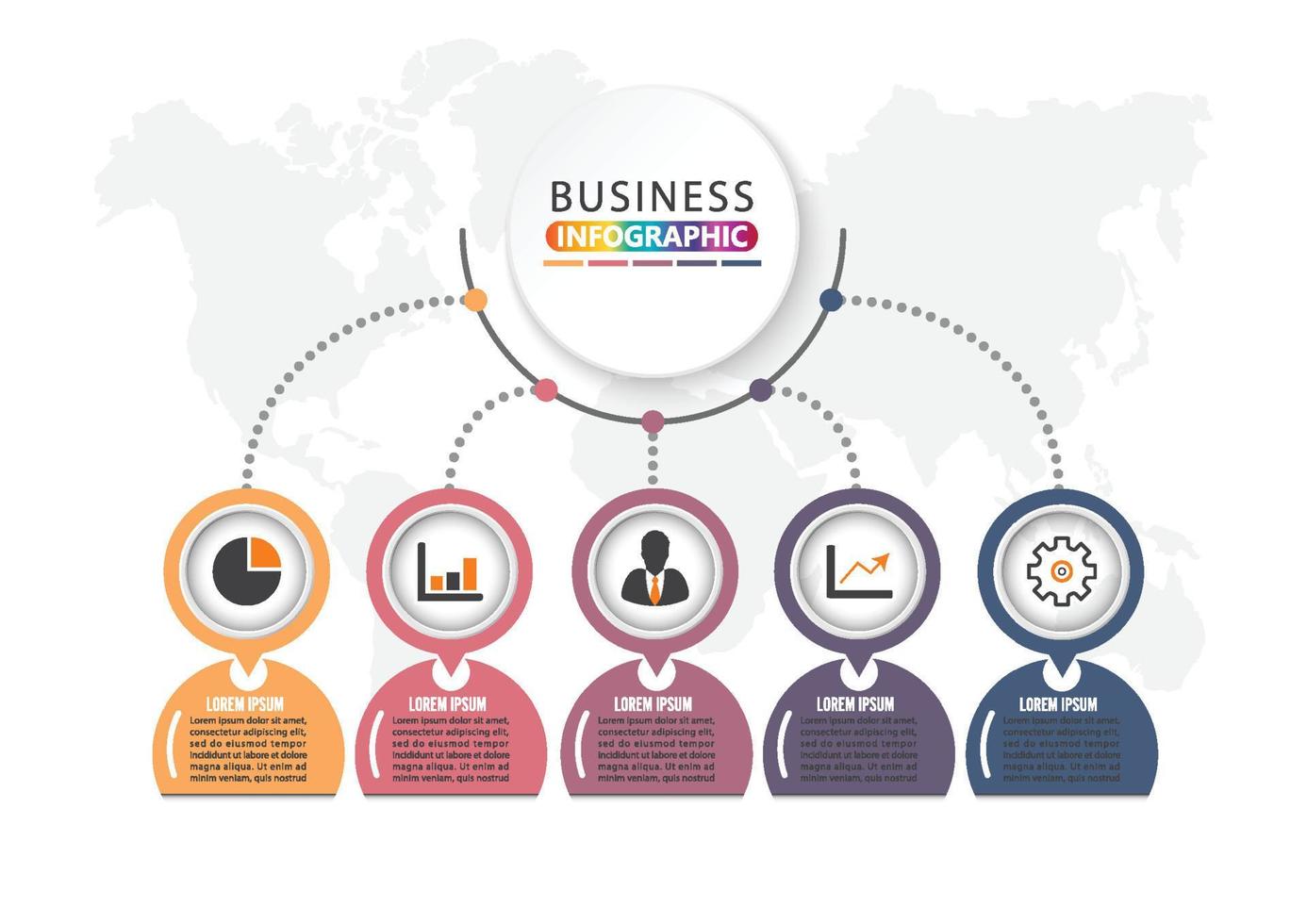 modello astratto di opzioni di numero di infographics. illustrazione vettoriale. può essere utilizzato per il layout del flusso di lavoro, il diagramma, le opzioni del passaggio aziendale, il banner, il web design. icone di corsa. vettore