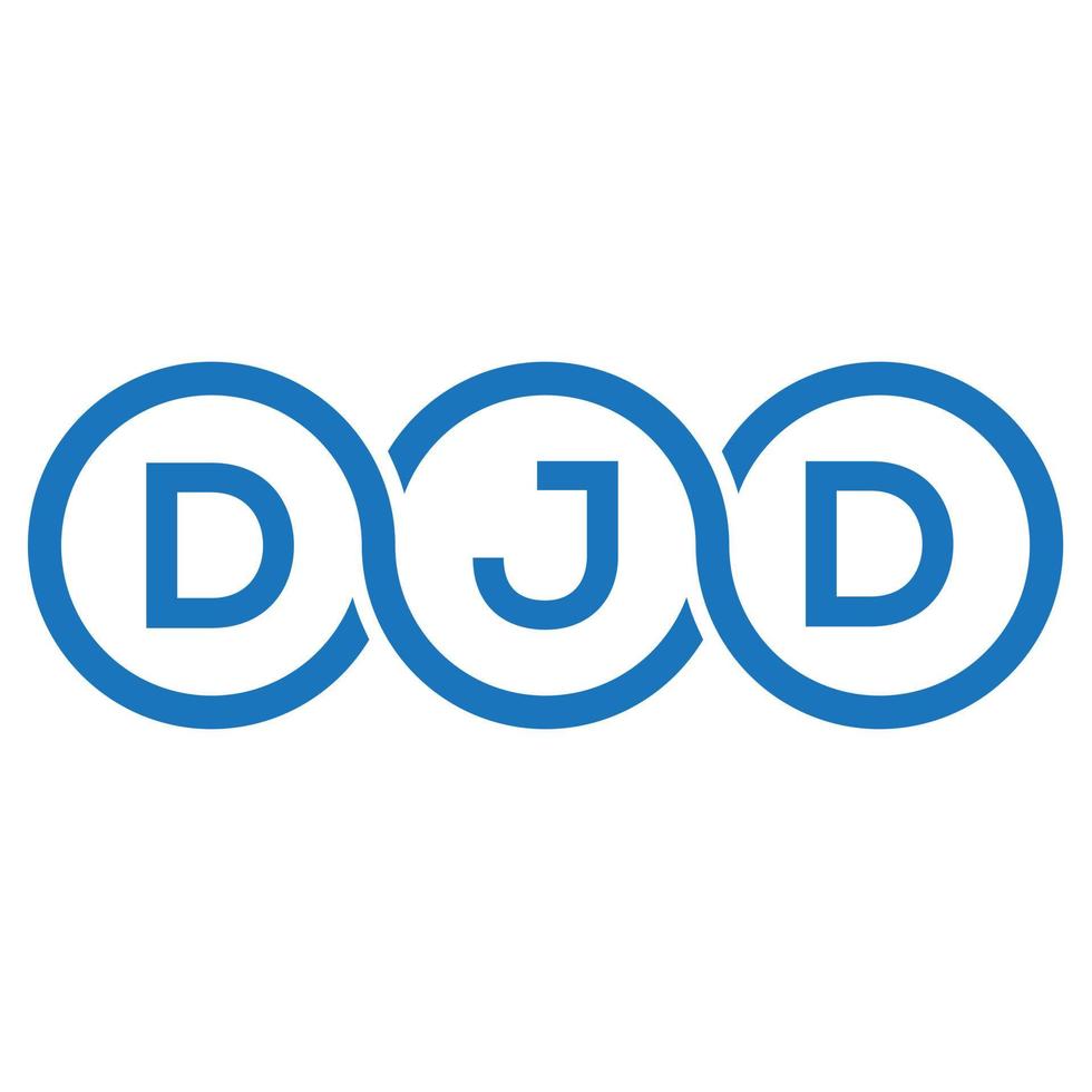 djd lettera logo design su sfondo nero.djd creative iniziali lettera logo concept.djd vettore lettera design.