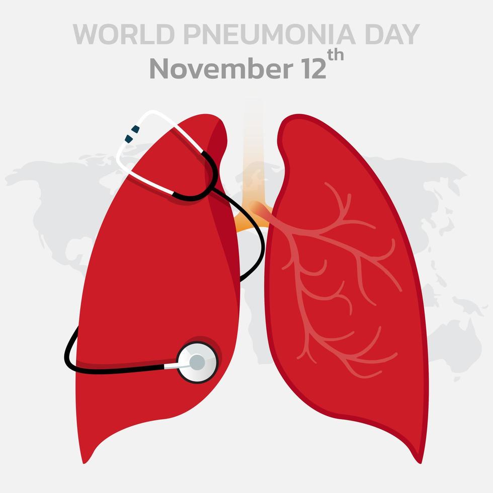 illustrazione vettoriale sul tema giornata mondiale della polmonite.