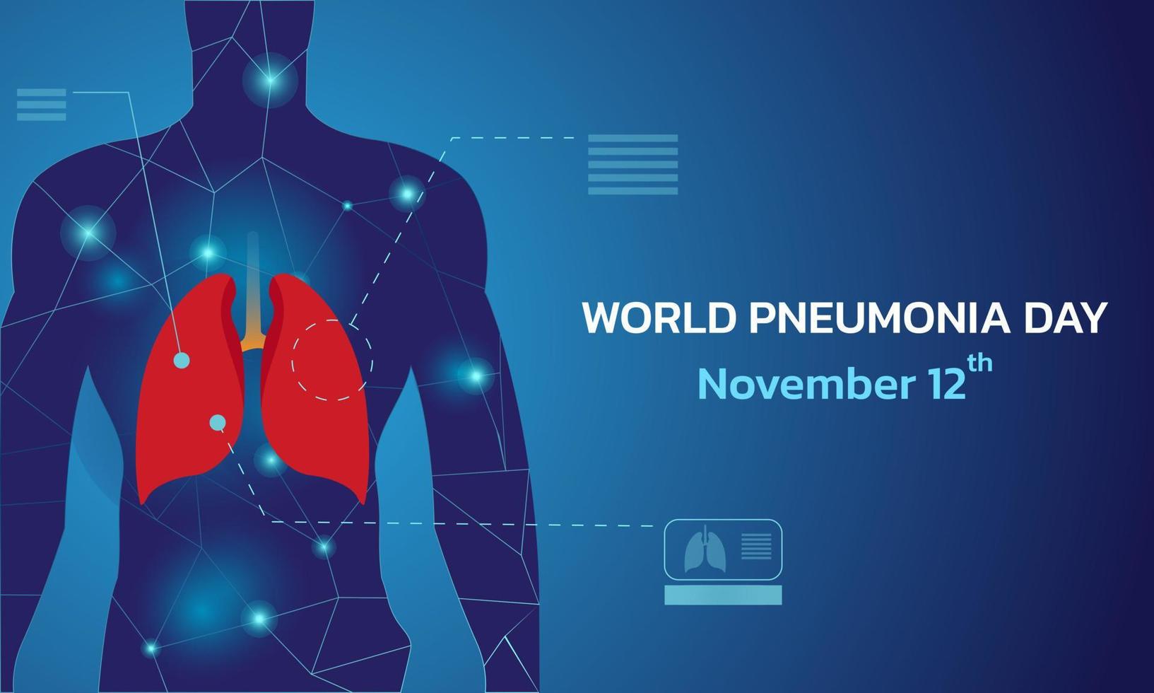 illustrazione vettoriale sul tema giornata mondiale della polmonite.
