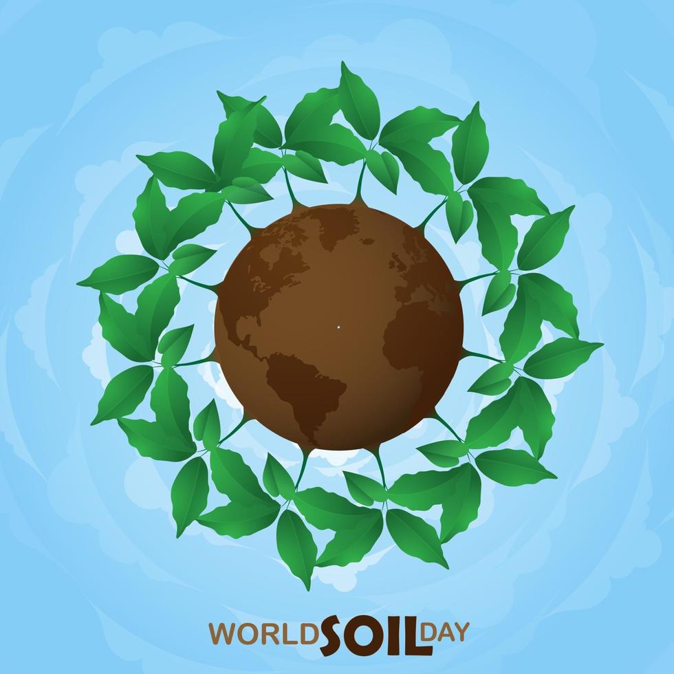 illustrazione vettoriale di progettazione della giornata mondiale del suolo per lo sfondo del poster e il design del banner