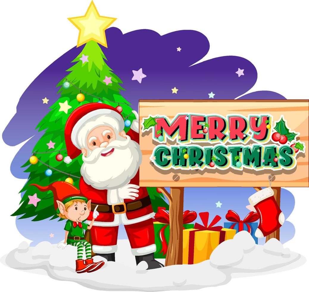 banner di buon natale con babbo natale vettore