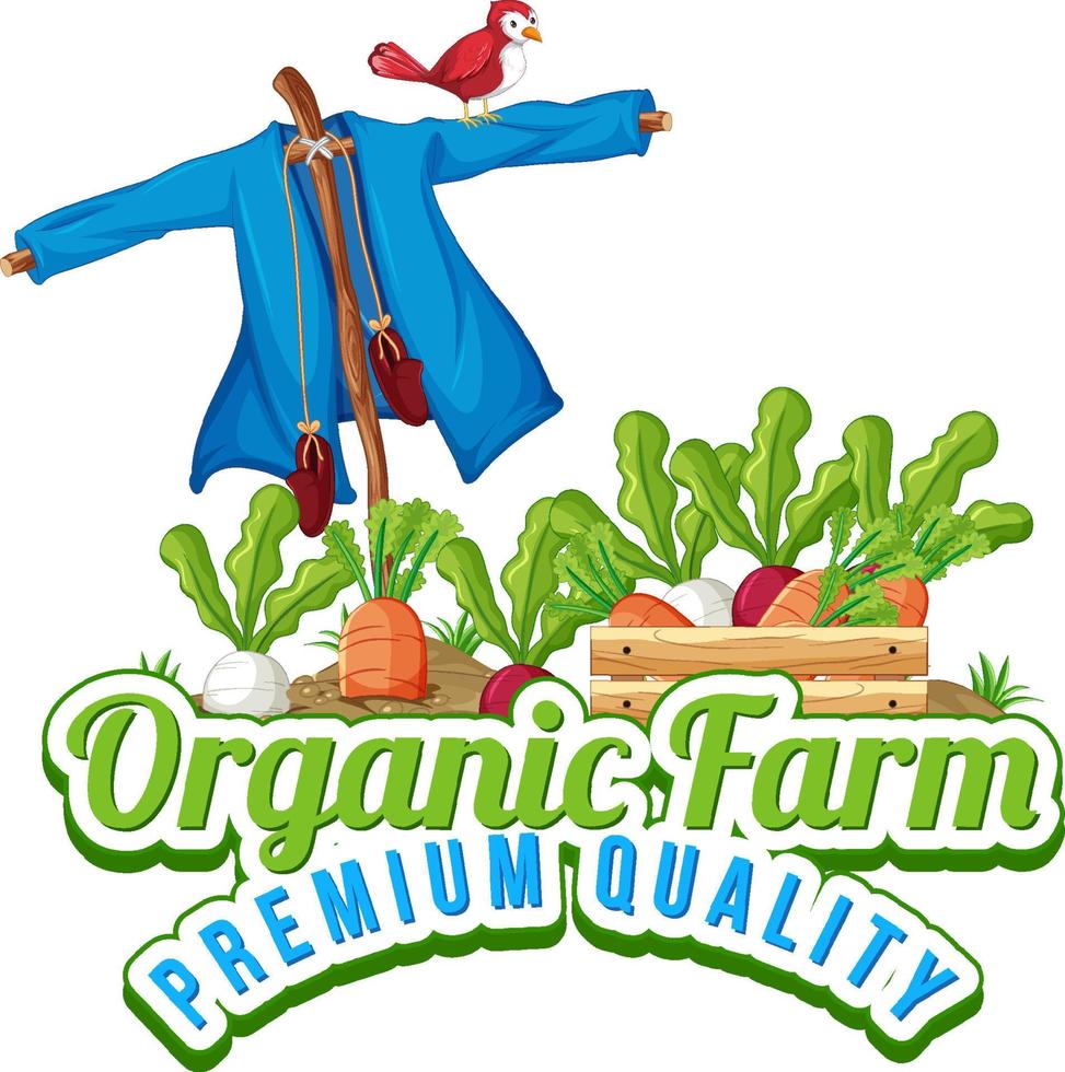 design del logo con verdure fresche vettore