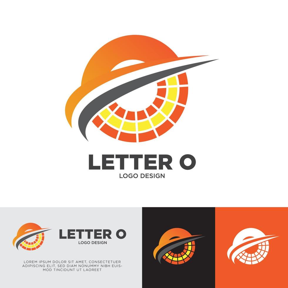 concetto di design del logo della lettera o per l'azienda di pavimentazione e vialetti vettore