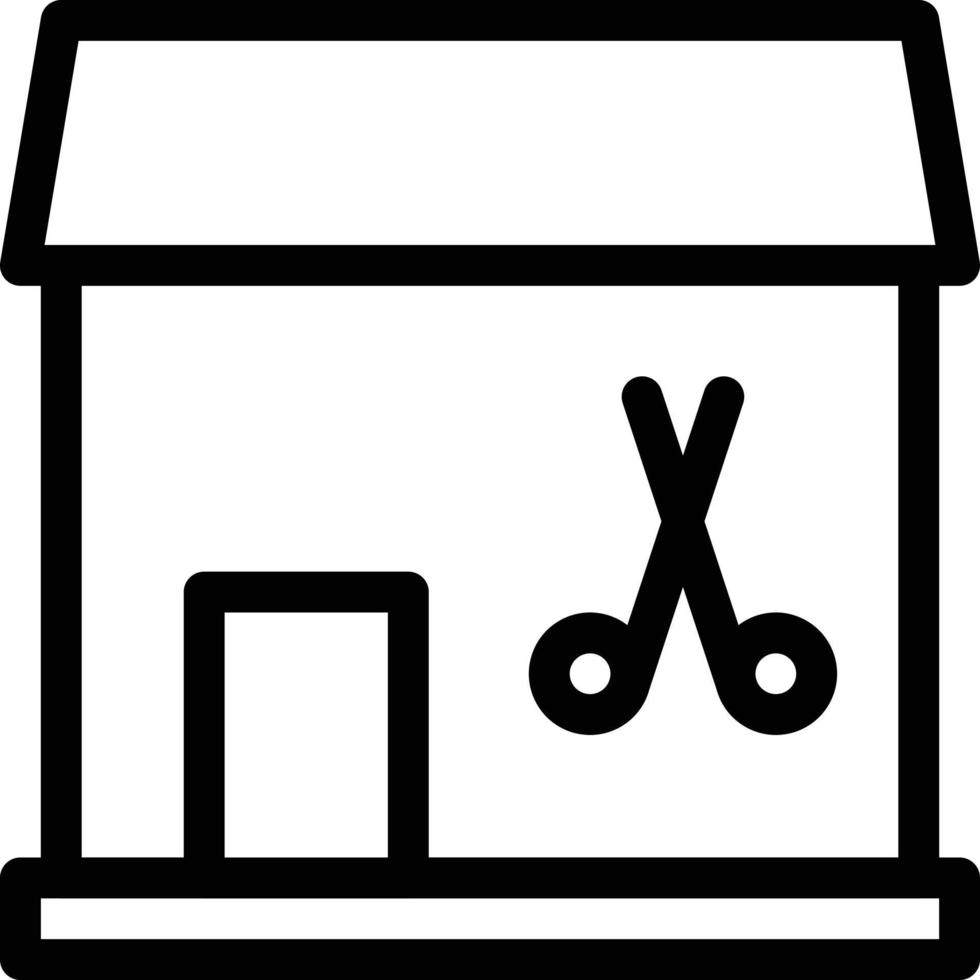 illustrazione vettoriale del negozio di barbiere su uno sfondo simboli di qualità premium. icone vettoriali per il concetto e la progettazione grafica.