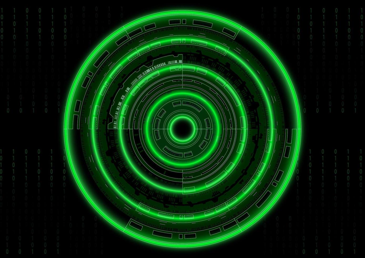 codice binario assegna sistema di sistema numerico 0 1 con illustrazione vettoriale della tecnologia grafica circolare