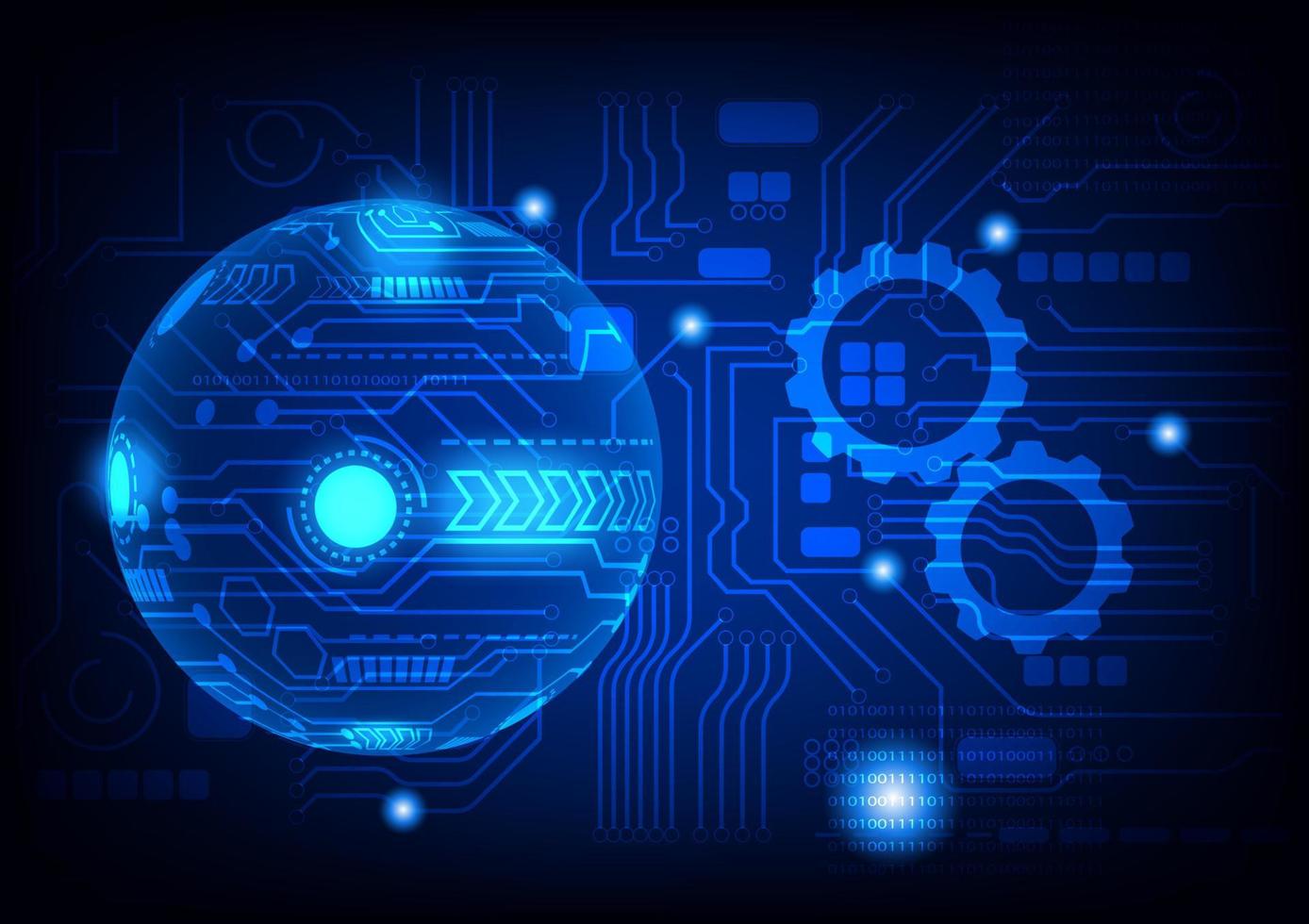 illustrazione di progettazione grafica circuito digitale con tecnologia di diagramma decimale codificato binario per l'illustrazione vettoriale di sfondo