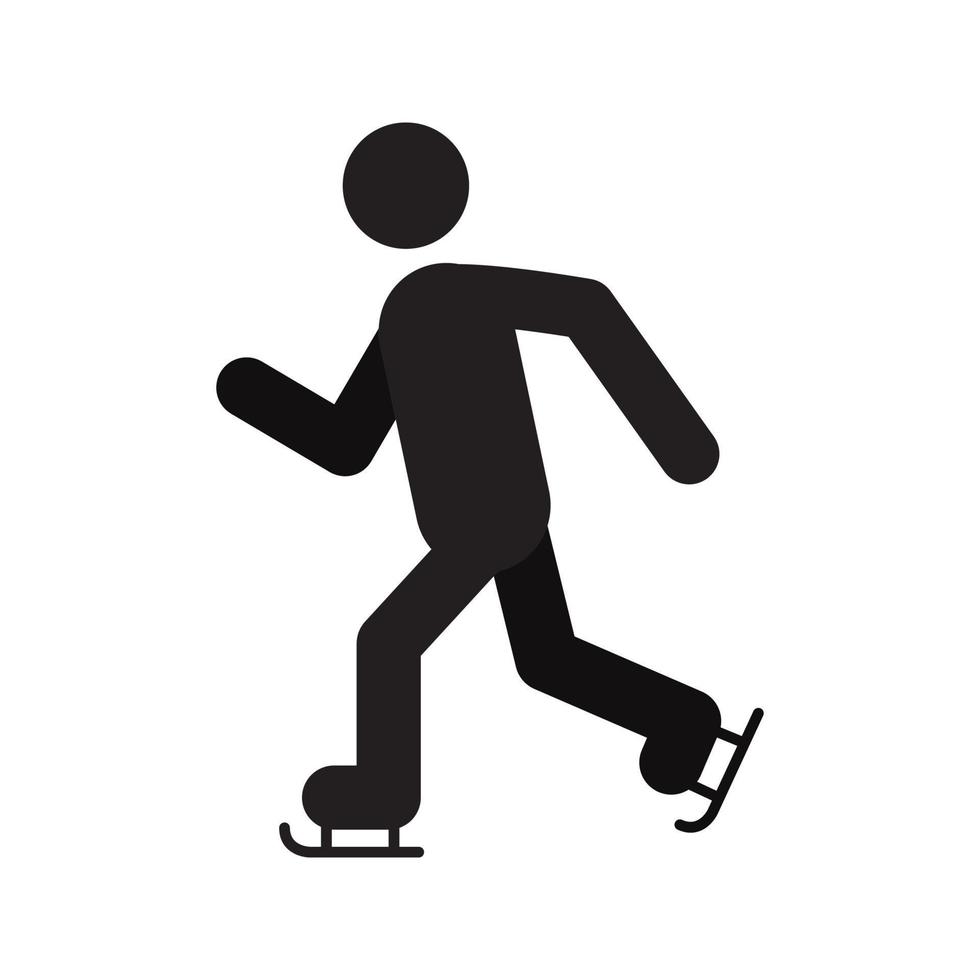 icona della siluetta dell'uomo di pattinaggio. pattinatore. illustrazione vettoriale isolata