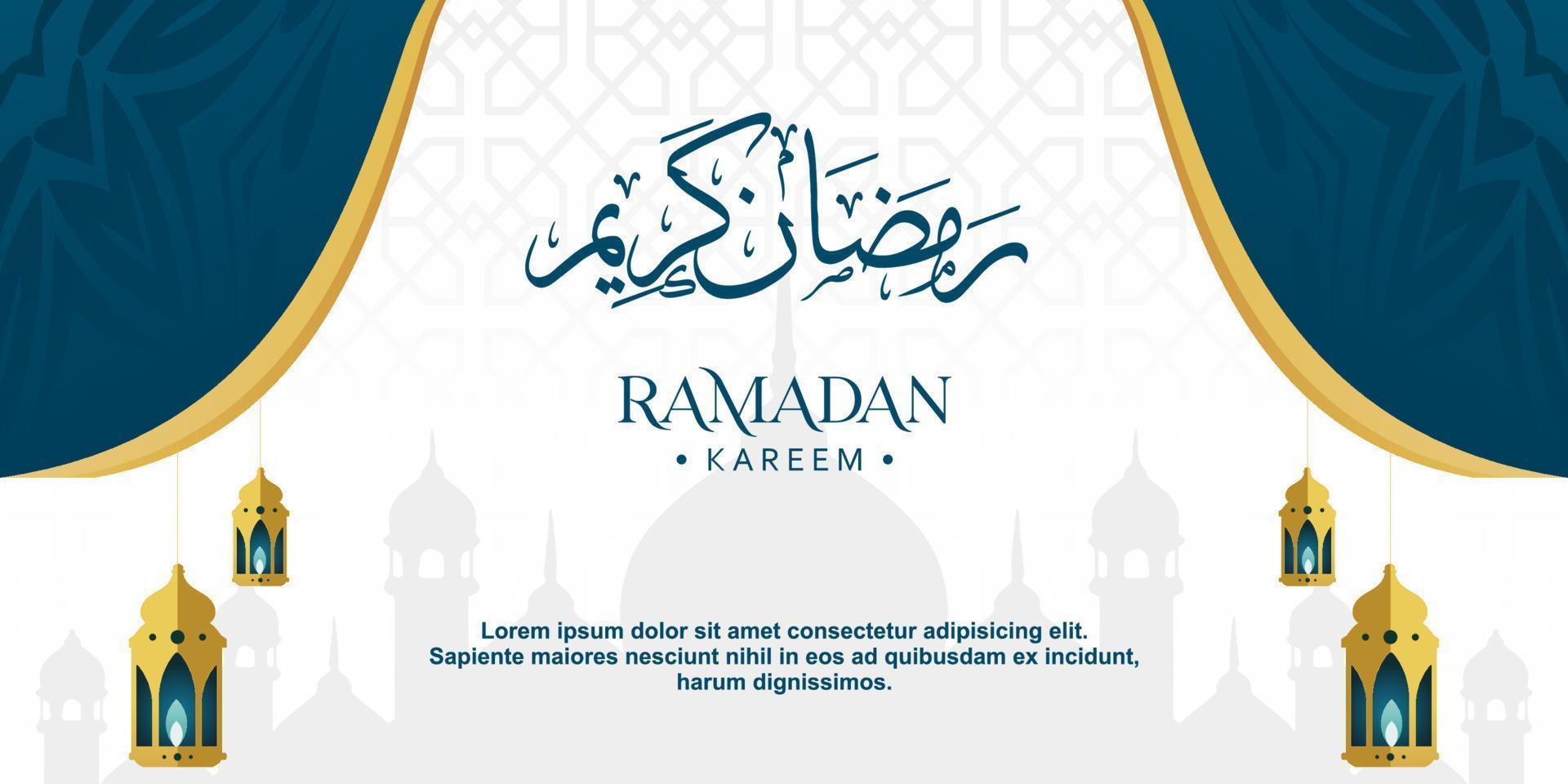 disegno di sfondo del ramadan kareem. illustrazione vettoriale per biglietti di auguri, poster e striscioni