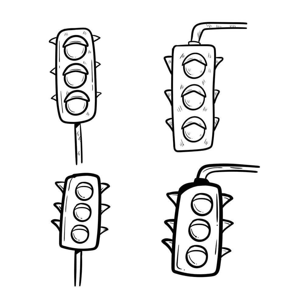 semaforo doodle art vettore