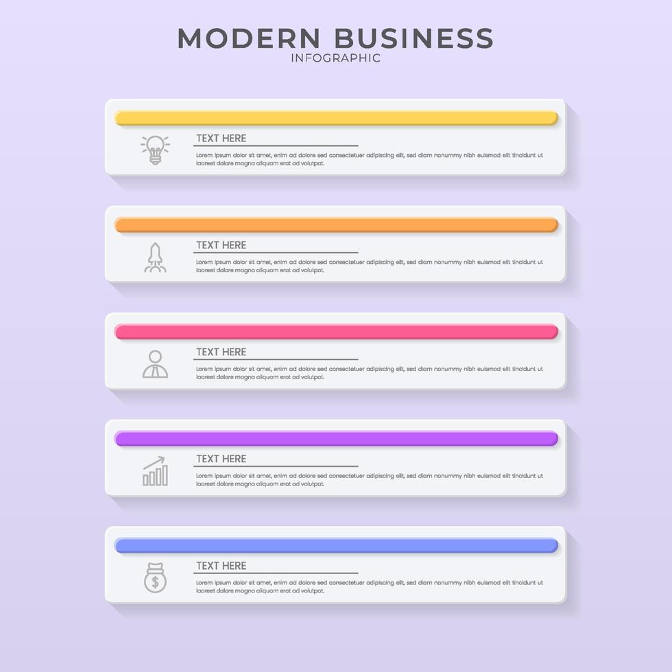 modello vettoriale infografica 3d minimalista con passaggi per il successo. presentazione con icone di elementi di linea. il design del concetto di business può essere utilizzato per il layout di web, brochure, diagrammi, grafici o banner