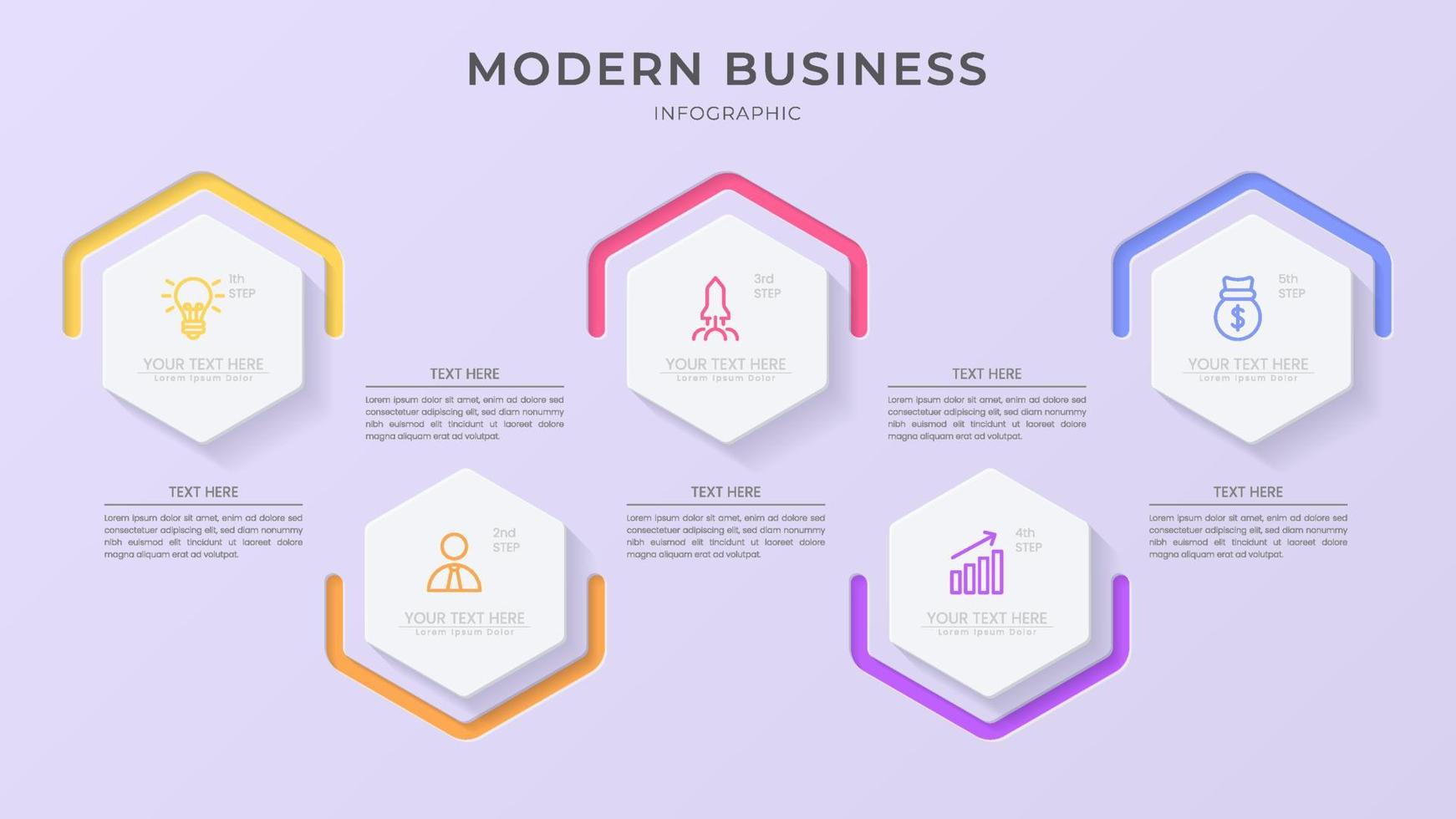 modello vettoriale infografica 3d minimalista con passaggi per il successo. presentazione con icone di elementi di linea. il design del concetto di business può essere utilizzato per il layout di web, brochure, diagrammi, grafici o banner