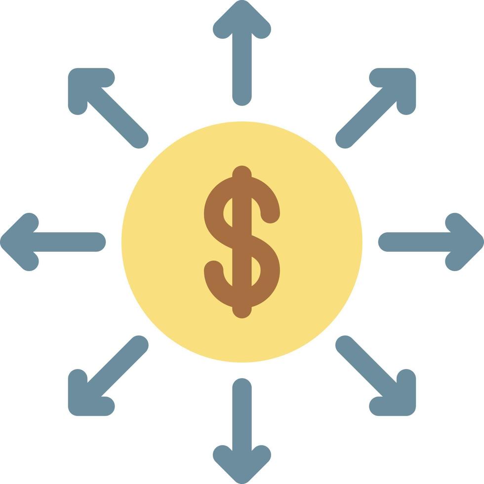 illustrazione vettoriale delle frecce di direzione del dollaro su uno sfondo. simboli di qualità premium. icone vettoriali per il concetto e la progettazione grafica.