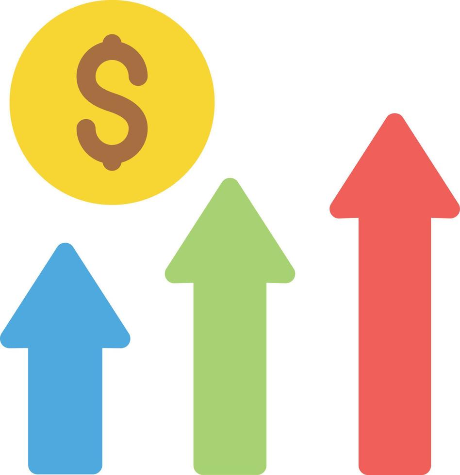 illustrazione vettoriale di crescita del dollaro su uno sfondo simboli di qualità premium. icone vettoriali per il concetto e la progettazione grafica.
