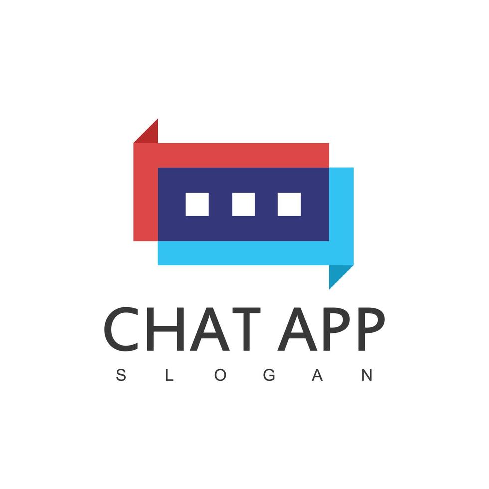vettore di progettazione del logo dell'app di chat