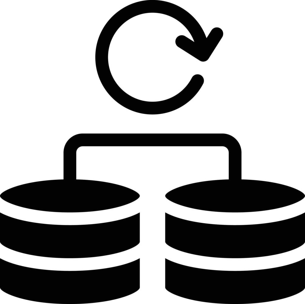 illustrazione vettoriale di ricarica del database su uno sfondo. simboli di qualità premium. icone vettoriali per il concetto e la progettazione grafica.