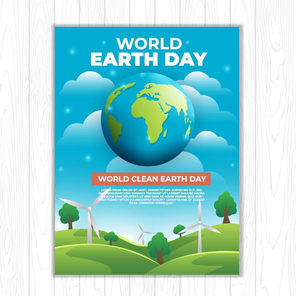 modello di poster della giornata mondiale della terra vettore