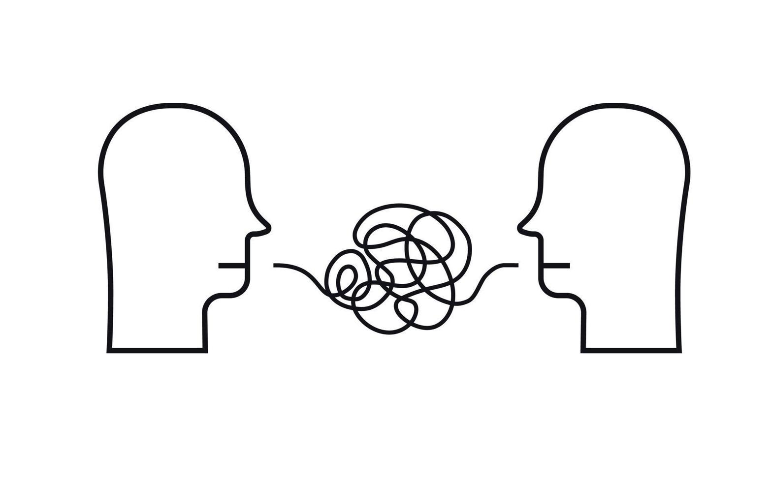 illustrazione del concetto di due persone di comunicazione interrotta vettore
