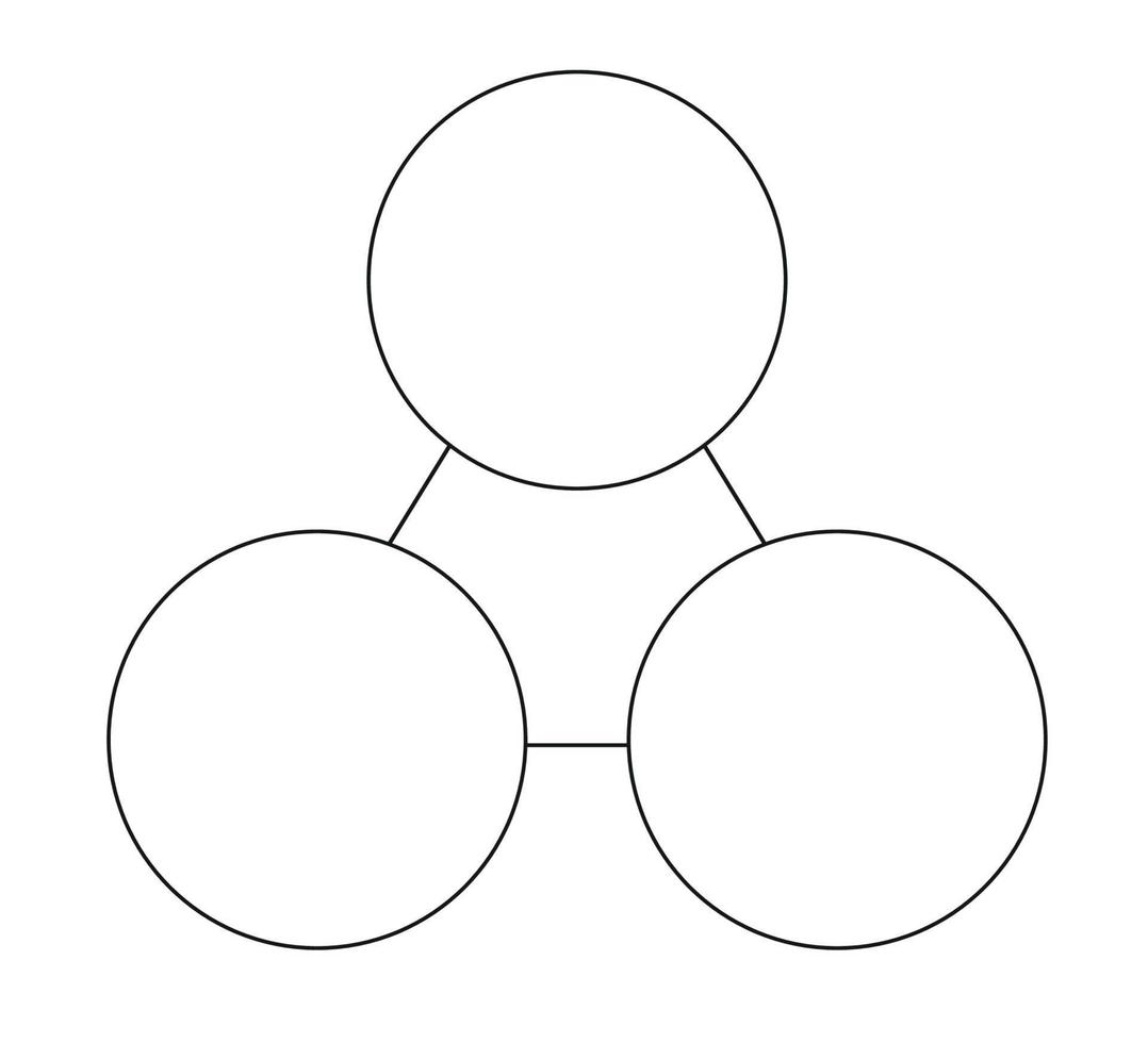 stile della linea del modello del diagramma di Venn per la presentazione vettore