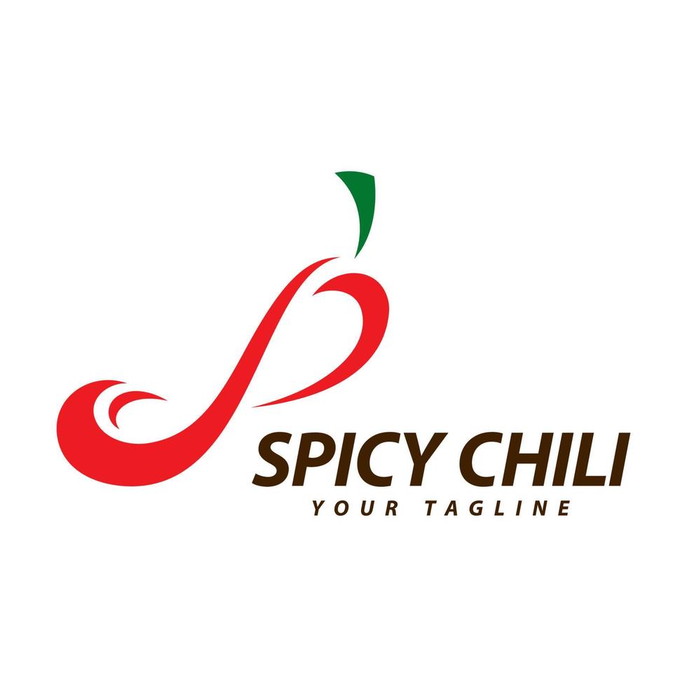 chili logo vector modello di simbolo di cibo piccante