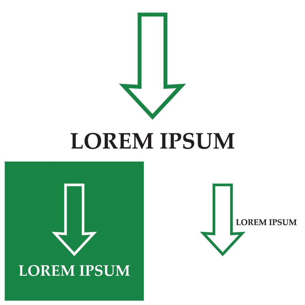 freccia parte giù vettore icona logo sullo sfondo