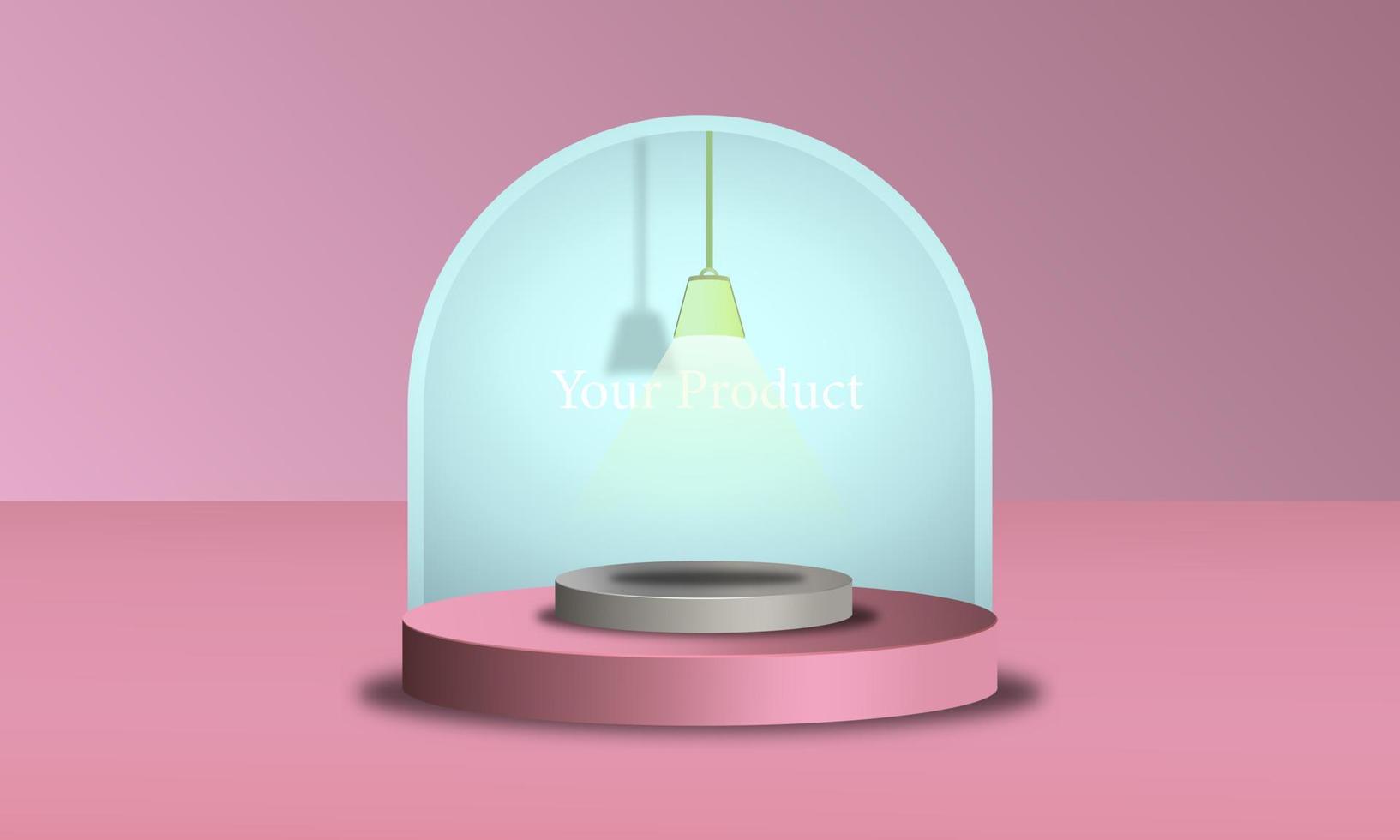 3d parete sfondo podio colore rosa trendy mock up illustrazione per foto del prodotto, disegno vettoriale eps 10