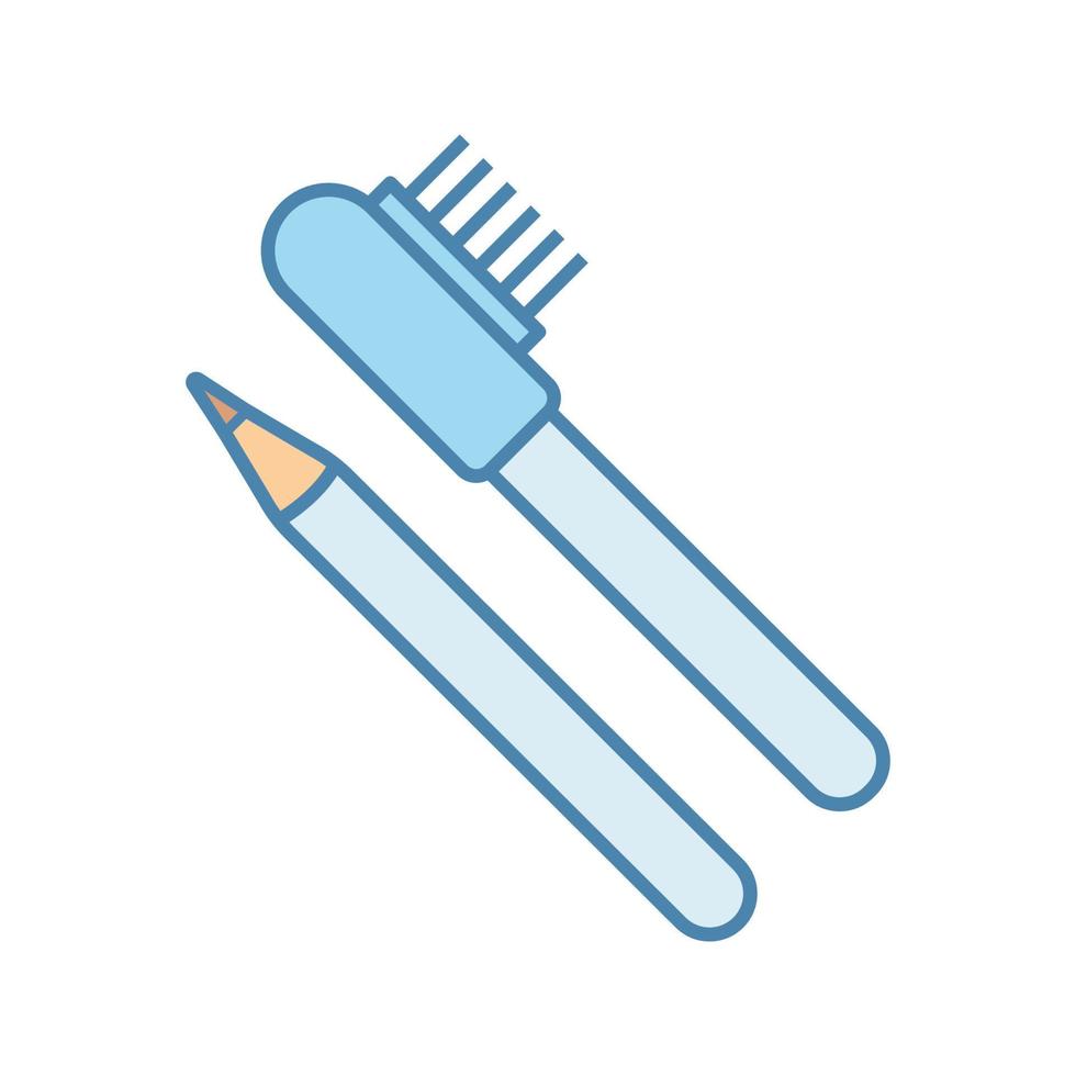 matite per sopracciglia con icona del colore del pennello. matita per il trucco. trucco e modellatura sopracciglia. illustrazione vettoriale isolata