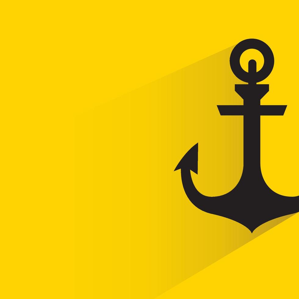 simbolo di ancoraggio su sfondo giallo vettore