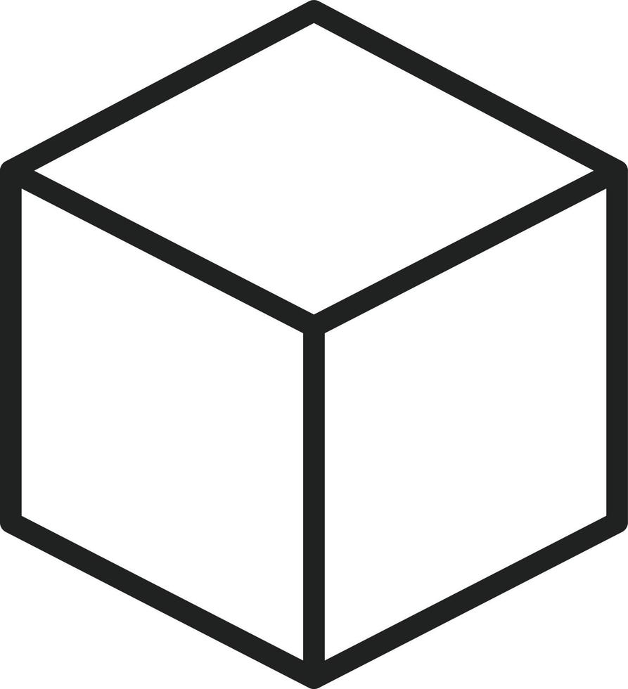 icona della linea del cubo vettore
